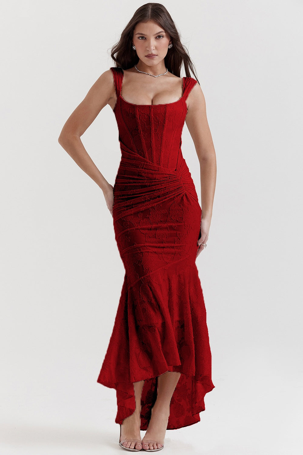 Abito da sera sexy senza spalle e schiena nuda – Vestito lungo bodycon viola donna